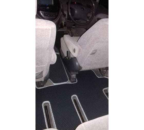 Ковры в салон автомобиля Eva Smart toyota estima ii правый руль 7мест 2000 - 2003 эва сота серые c синей окантовкой 2832-B1B2-S