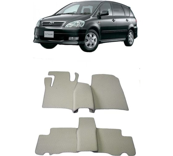 Ковры в салон автомобиля Eva Smart toyota ipsum ii правый руль минивэн 2001 - 2003 эва сота чёрные c коричневой окантовкой 2288-B5A6-S