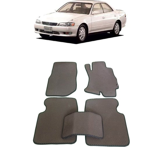 Ковры в салон автомобиля Eva Smart toyota mark ii (x90) правый руль 1992 - 1996 эва сота коричневые c синей окантовкой 1969-A6B2-S 1