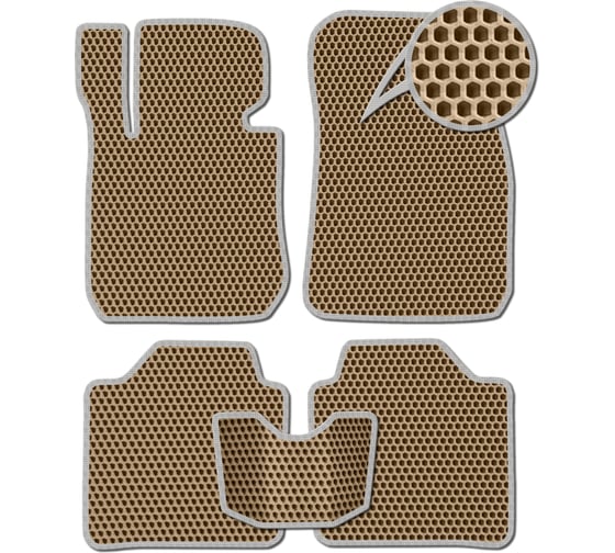 Ковры в салон автомобиля Eva Smart toyota mark ii (x93) правый руль 1992 - 1996 эва сота бежевые c серой окантовкой 2212-A1B1-S 1