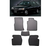 Ковры в салон автомобиля Eva Smart toyota mark ii qualis viii (x100) правый руль универсал 1996 - 2002 эва сота чёрные c синей окантовкой 2797-B5B2-S