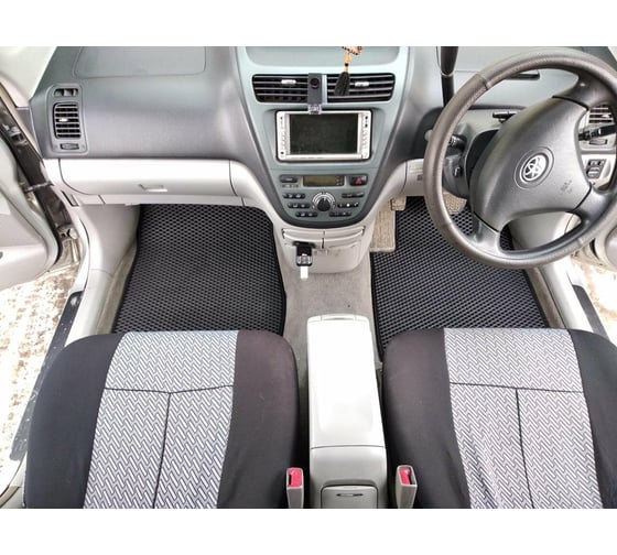 Ковры в салон автомобиля Eva Smart toyota opa правый руль 2000 - 2005 эва сота бежевые c серой окантовкой 2925-A1B1-S