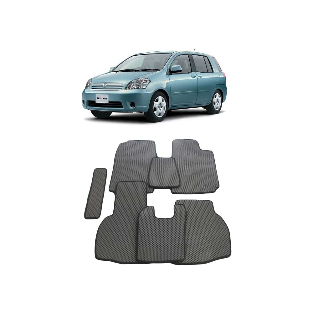 Ковры в салон автомобиля Eva Smart toyota raum ii правый руль 2003 - 2011  эва сота коричневые c синей окантовкой 1826-A6B2-S - заказать в  интернет-магазине: цена, описание, отзывов - 5.