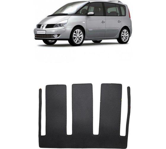 Ковры в салон автомобиля Eva Smart renault espace iv 7мест 2002 - 2012 эва сота коричневые c бежевой окантовкой 3411-A6A1-S