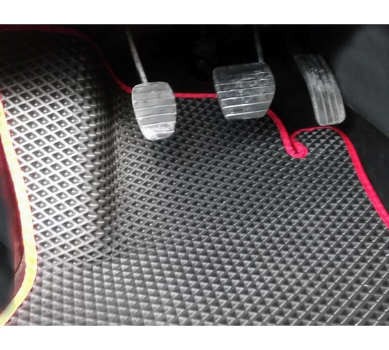 Ковры в салон автомобиля Eva Smart renault fluence седан 2010 - 2017 эва сота чёрные c красной окантовкой 1691-B5A7-S