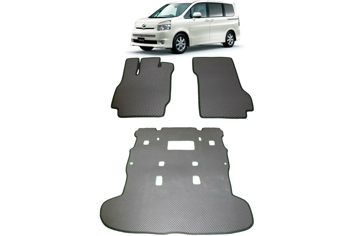 Ковры в салон автомобиля Eva Smart toyota voxy r70 правый руль 8мест 2007 -  2010 эва сота серые c серой окантовкой 2667-B1B1-S - заказать в  интернет-магазине: цена, описание, отзывов - 1.