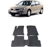 Ковры в салон автомобиля Eva Smart renault laguna ii 2001 - 2007 эва сота чёрные c синей окантовкой 2223-B5B2-S