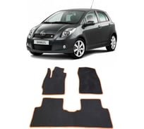 Ковры в салон автомобиля Eva Smart toyota yaris (p2) 2005 - 2010 эва сота бежевые c коричневой окантовкой 1850-A1A6-S