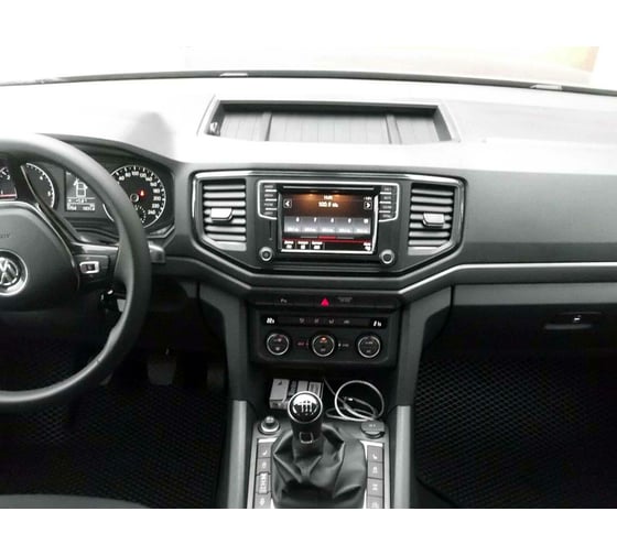 Ковры в салон автомобиля Eva Smart volkswagen amarok 2010 - эва сота коричневые c синей окантовкой 1855-A6B2-S