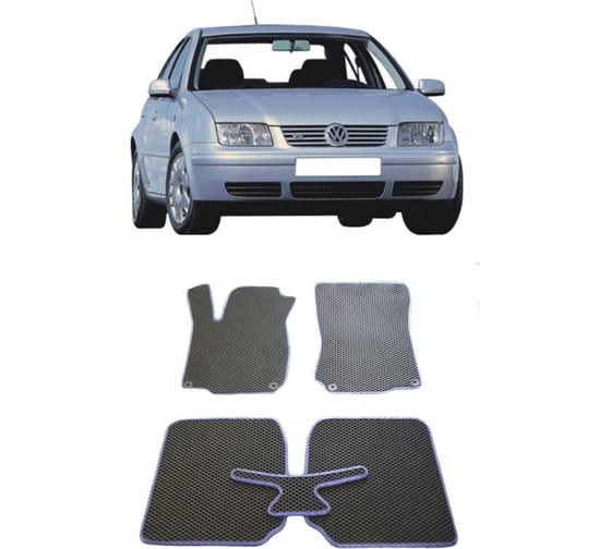 Ковры в салон автомобиля Eva Smart volkswagen bora 1999 - 2005 эва сота чёрные c черной окантовкой 1989-B5B5-S