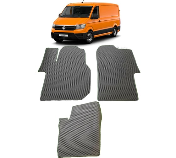 Ковры в салон автомобиля Eva Smart volkswagen crafter ii 2016 - эва сота бежевые c серой окантовкой 2805-A1B1-S 1
