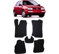 Ковры в салон автомобиля Eva Smart volkswagen golf iii 1991 - 1997 эва сота чёрные c красной окантовкой 1862-B5A7-S