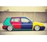 Ковры в салон автомобиля Eva Smart volkswagen golf iii 1991 - 1997 эва сота бежевые c красной окантовкой 1862-A1A7-S 3