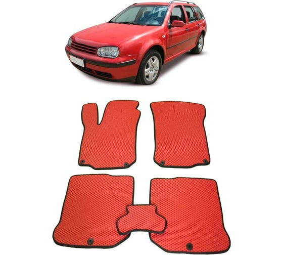 Ковры в салон автомобиля Eva Smart volkswagen golf iv универсал 1997 - 2003 эва сота коричневые c черной окантовкой 2695-A6B5-S 1
