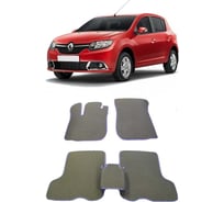 Ковры в салон автомобиля Eva Smart renault sandero ii 2014 - эва сота чёрные c красной окантовкой 1703-B5A7-S