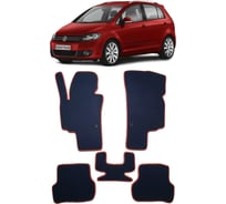 Ковры в салон автомобиля Eva Smart volkswagen golf v plus 2005 - 2014 эва сота чёрные c красной окантовкой 2060-B5A7-S