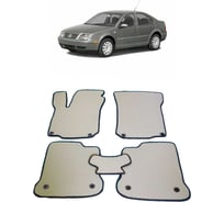 Ковры в салон автомобиля Eva Smart volkswagen jetta iv 1998 - 2005 эва сота чёрные c синей окантовкой 1869-B5B2-S