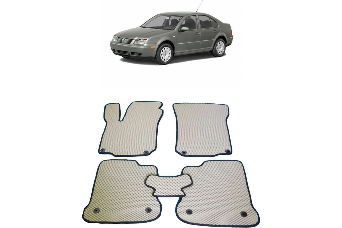 Ковры в салон автомобиля Eva Smart volkswagen jetta iv 1998 - 2005 эва сота  бежевые c красной окантовкой 1869-A1A7-S - заказать в интернет-магазине:  цена, описание, отзывы.