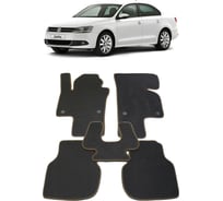 Ковры в салон автомобиля Eva Smart volkswagen jetta vi 2010 - 2018 эва сота коричневые c бежевой окантовкой 1871-A6A1-S