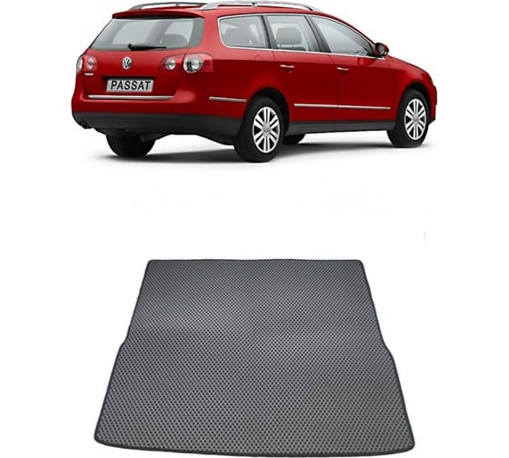 Ковры в салон автомобиля Eva Smart volkswagen passat b6 2005 - 2010 эва сота коричневые c красной окантовкой 1874-A6A7-S