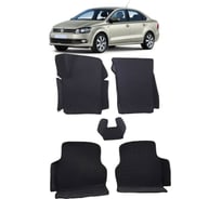 Ковры в салон автомобиля Eva Smart volkswagen polo v седан вариант 3d макси 2009 - 2020 эва сота чёрные c серой окантовкой 3068-B5B1-S