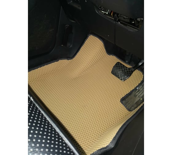 Ковры в салон автомобиля Eva Smart volkswagen tiguan i вариант макси 3d 2007 - 2016 эва сота чёрные c бежевой окантовкой 3373-B5A1-S