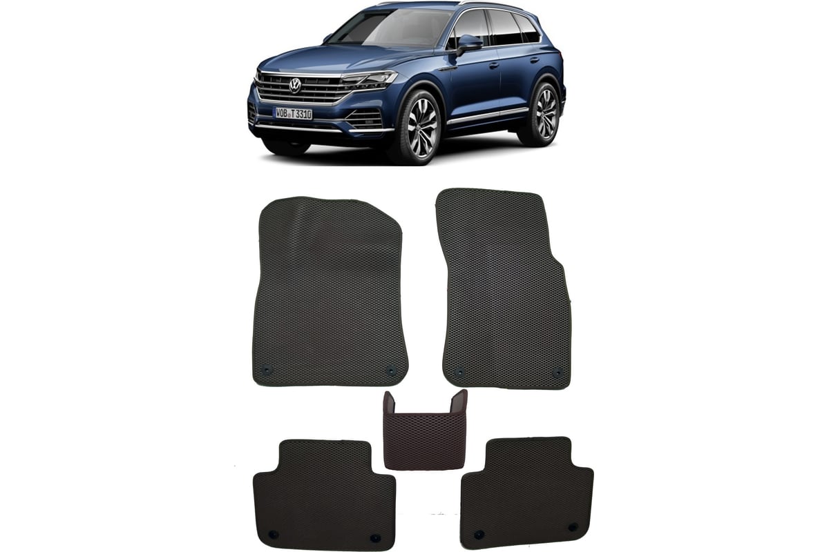 Ковры в салон автомобиля Eva Smart volkswagen touareg iii 2018 - эва сота  бежевые c красной окантовкой 2812-A1A7-S - заказать в интернет-магазине:  цена, описание, отзывы.