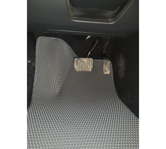 Ковры в салон автомобиля Eva Smart tesla model 3 2017 - эва сота серые c коричневой окантовкой 3713-B1A6-S