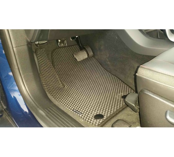 Ковры в салон автомобиля Eva Smart volvo v40 ii 2012 - 2019 эва сота чёрные c бежевой окантовкой 1899-B5A1-S