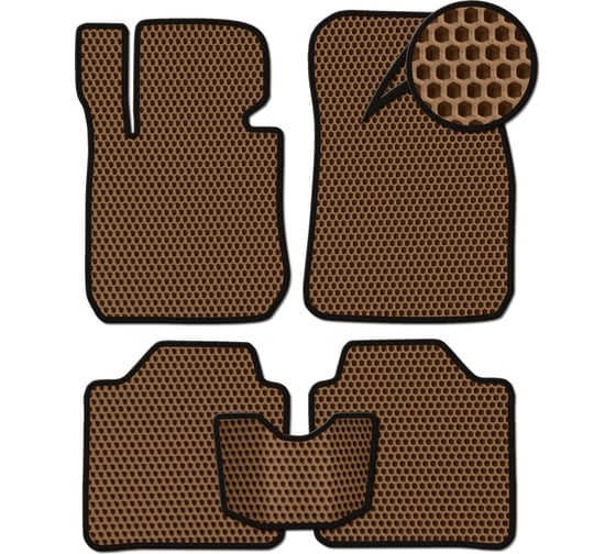 Ковры в салон автомобиля Eva Smart scania g 440 эва сота коричневые c черной окантовкой 2641-A6B5-S 1