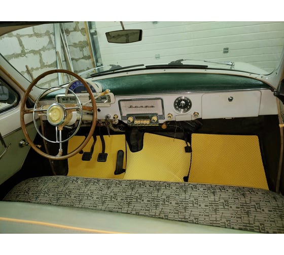 Ковры в салон автомобиля Eva Smart газ 21 волга 1956 - 1970 эва сота бежевые c черной окантовкой 3344-A1B5-S
