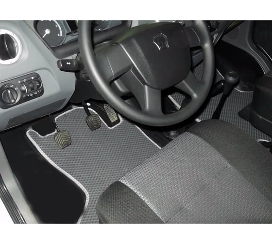 Ковры в салон автомобиля Eva Smart газ 27527 соболь микроавтобус 1998 - эва сота бежевые c серой окантовкой 2605-A1B1-S