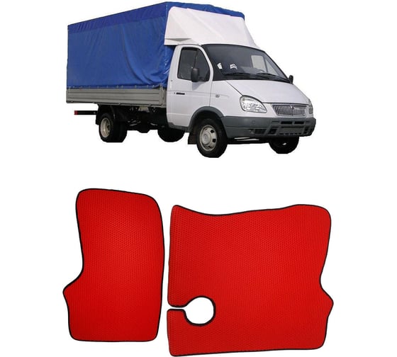 Ковры в салон автомобиля Eva Smart газель 3302 1994 - эва сота бежевые c синей окантовкой 2517-A1B2-S 1