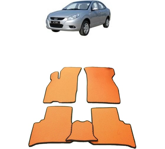 Ковры в салон автомобиля Eva Smart тагаз с-10 2011 - 2013 эва сота коричневые c черной окантовкой 2802-A6B5-S 1