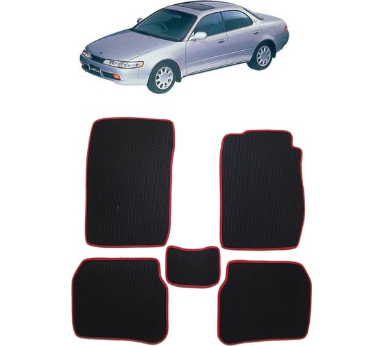 Ковры в салон автомобиля Eva Smart toyota corolla ceres правый руль 1992 - 1998 эва сота бежевые c серой окантовкой 2850-A1B1-S