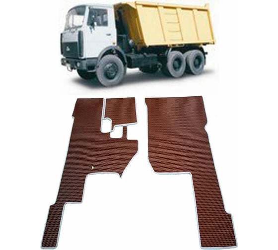 Ковры в салон автомобиля Eva Smart маз 5516а-5 эва сота коричневые c красной окантовкой 2744-A6A7-S 1