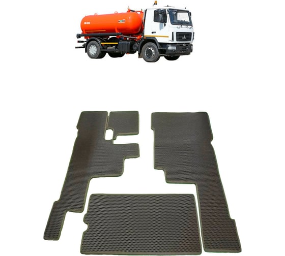 Ковры в салон автомобиля Eva Smart маз ко-529-11 эва сота коричневые c черной окантовкой 2762-A6B5-S 1