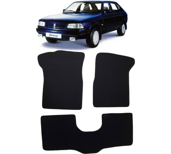 Ковры в салон автомобиля Eva Smart москвич святогор 1997 - 2002 эва сота серые c коричневой окантовкой 2194-B1A6-S 1