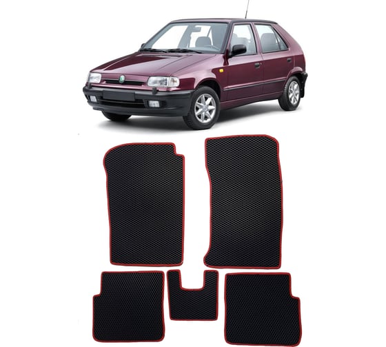 Ковры в салон автомобиля Eva Smart skoda felicia i хэтчбек 1994 - 1998 эва сота бежевые c коричневой окантовкой 3371-A1A6-S