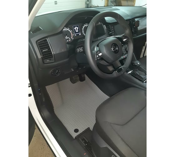 Ковры в салон автомобиля Eva Smart skoda kodiaq 5мест вариант макси 3d 2016 - эва сота серые c серой окантовкой 3469-B1B1-S