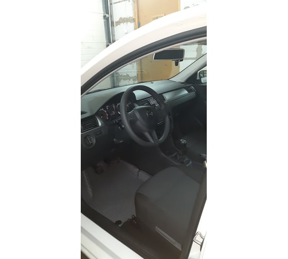 Ковры в салон автомобиля Eva Smart skoda rapid i вариант макси 3d 2012 - 2020 эва сота коричневые c черной окантовкой 3099-A6B5-S