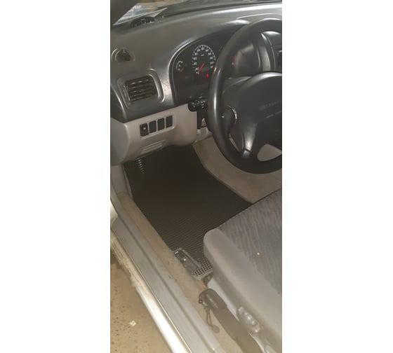 Ковры в салон автомобиля Eva Smart subaru impreza i 1992 - 2000 эва сота серые c коричневой окантовкой 3066-B1A6-S