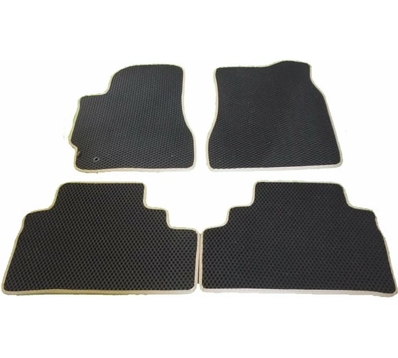 Ковры в салон автомобиля Eva Smart lexus rx i 1997 - 2003 эва сота чёрные c коричневой окантовкой 1420-B5A6-S