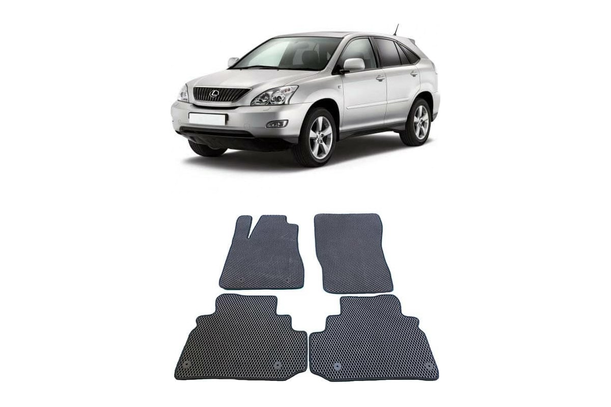 Ковры в салон автомобиля Eva Smart lexus rx ii (300, 330, 350) 2003 - 2009  эва сота чёрные c коричневой окантовкой 1422-B5A6-S - заказать в  интернет-магазине: цена, описание, отзывы.