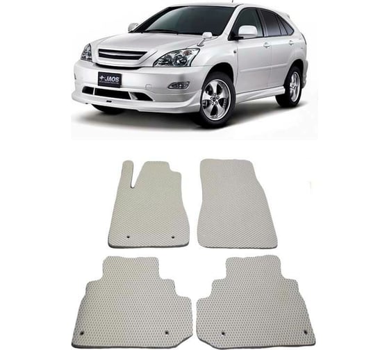 Ковры в салон автомобиля Eva Smart lexus rx ii (300, 330, 350) 2003 - 2009 эва сота чёрные c коричневой окантовкой 1422-B5A6-S