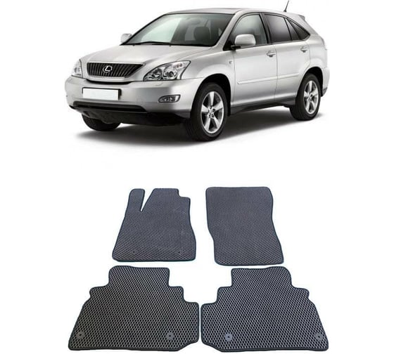 Ковры в салон автомобиля Eva Smart lexus rx ii (300, 330, 350) 2003 - 2009 эва сота коричневые c черной окантовкой 1422-A6B5-S 1