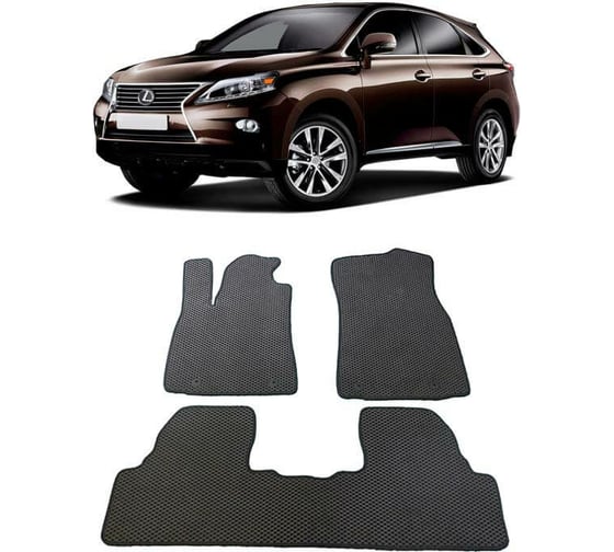 Ковры в салон автомобиля Eva Smart lexus rx iii 2012 - 2015 эва сота коричневые c красной окантовкой 1426-A6A7-S 1