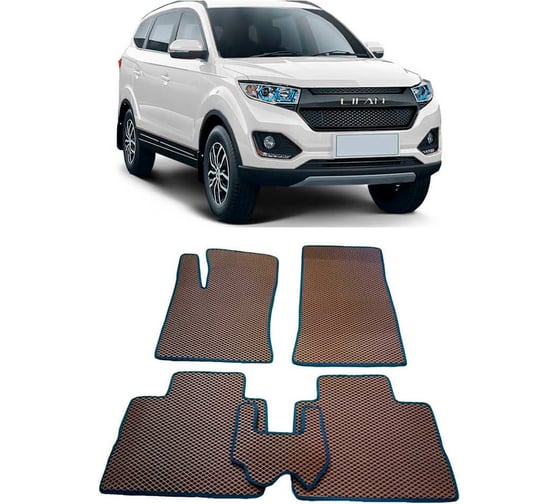 Ковры в салон автомобиля Eva Smart lifan myway 5мест 2016 - эва сота серые c красной окантовкой 2743-B1A7-S 1