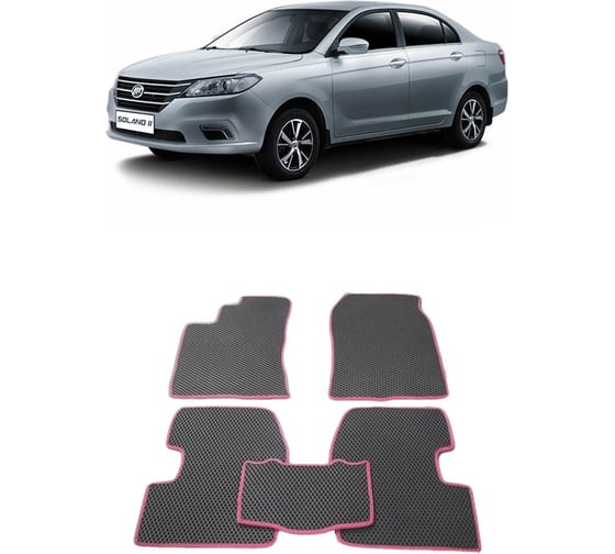 Ковры в салон автомобиля Eva Smart lifan solano ii 2016 - эва сота коричневые c коричневой окантовкой 2527-A6A6-S 1
