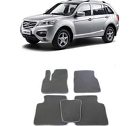 Ковры в салон автомобиля Eva Smart lifan x60 2012 - 2016 эва сота чёрные c серой окантовкой 1437-B5B1-S